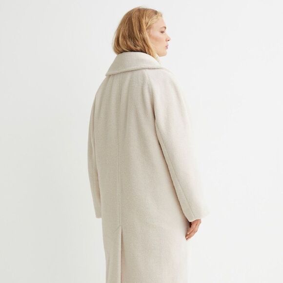 H&M Faux Shearling Coat Cream New - Picture 3 of 10